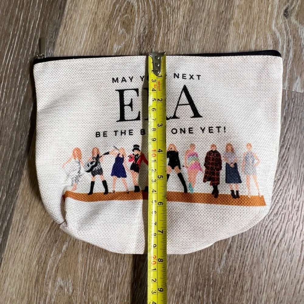 Eras Tour Makeup Bag Womens OS Cream Canvas Zippered Pouch Pouch